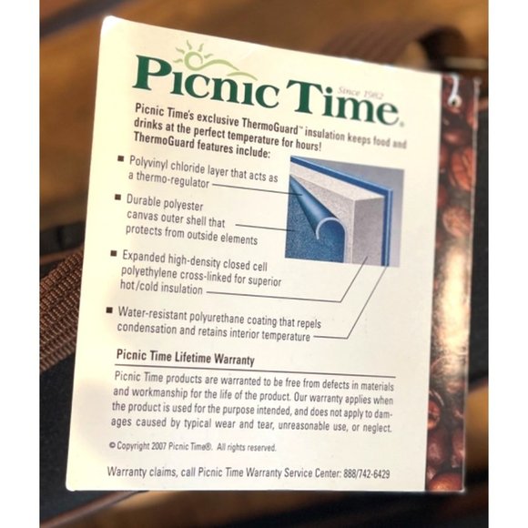 📚Picnic Time • NIB Kona Express Stainless Steel Insulated Beverage Container & - Picture 3 of 4